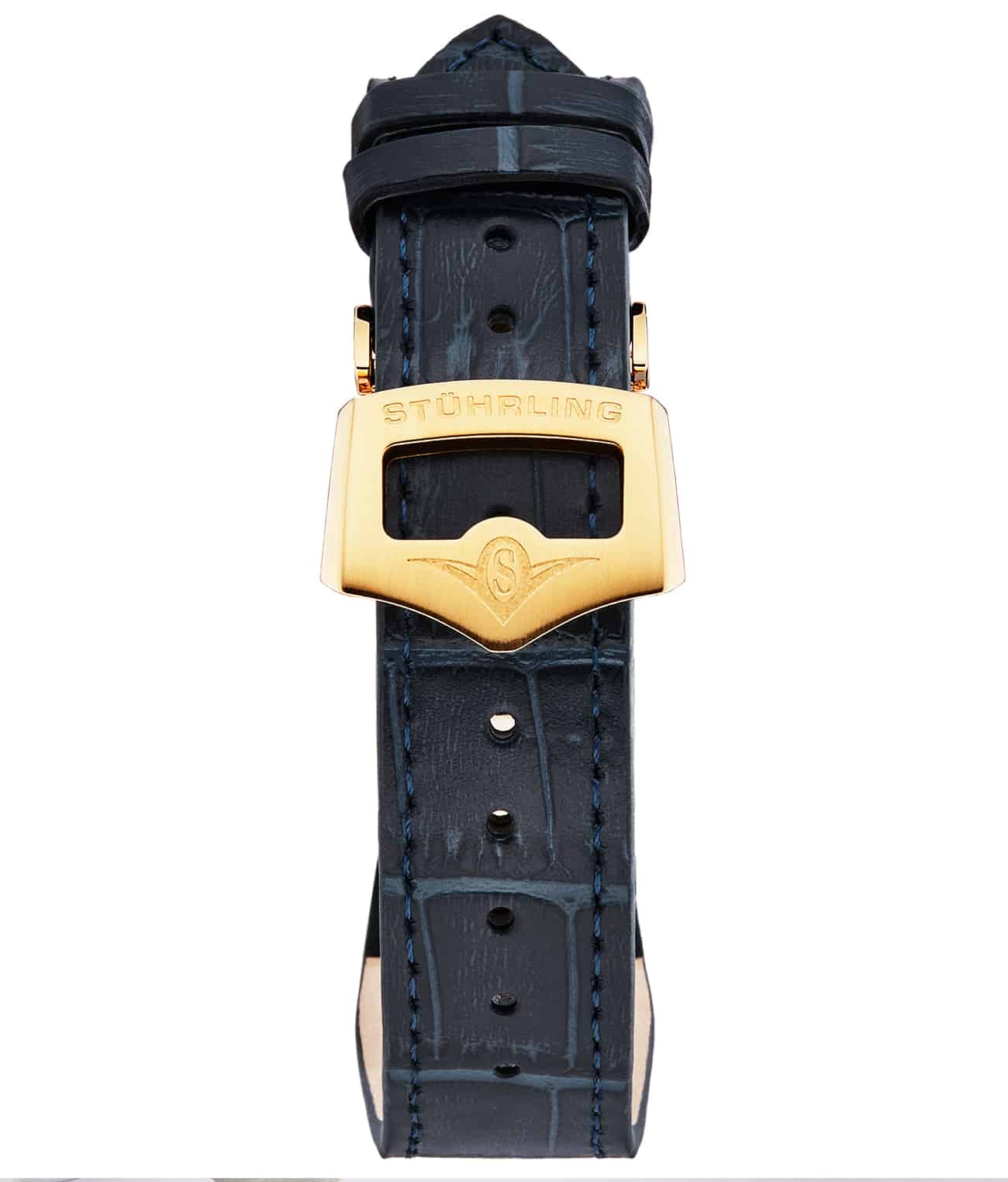 Stührling 20mm Leather Strap with Stainless Steel Deployant Buckle - Image 21