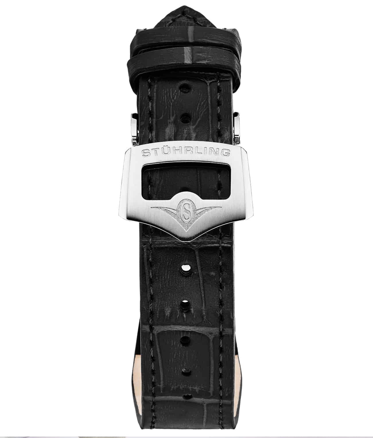 Stührling 24mm Leather Strap with Stainless Steel Deployant Buckle - Image 47