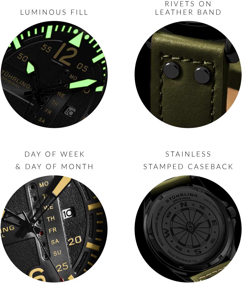 Stührling Aeronaut 44mm Aviator, Volda 45mm Aviator, and Stührling Signature Pen - Image 7