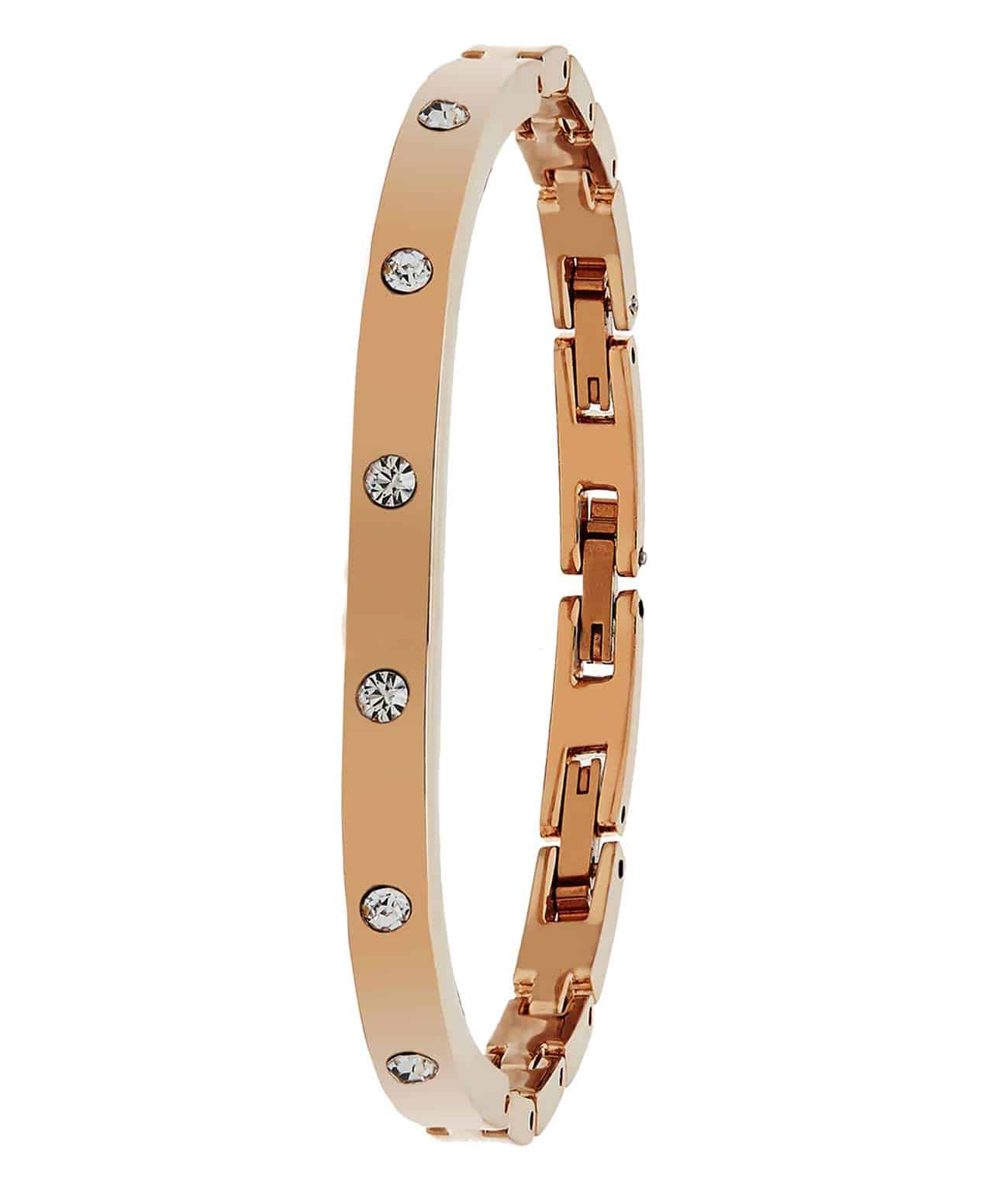 Stührling Lineage 3936.4 Quartz 31mm Fashion with Lily Polished Bangle, Sofia Frosted Bangle and Studs - Image 5