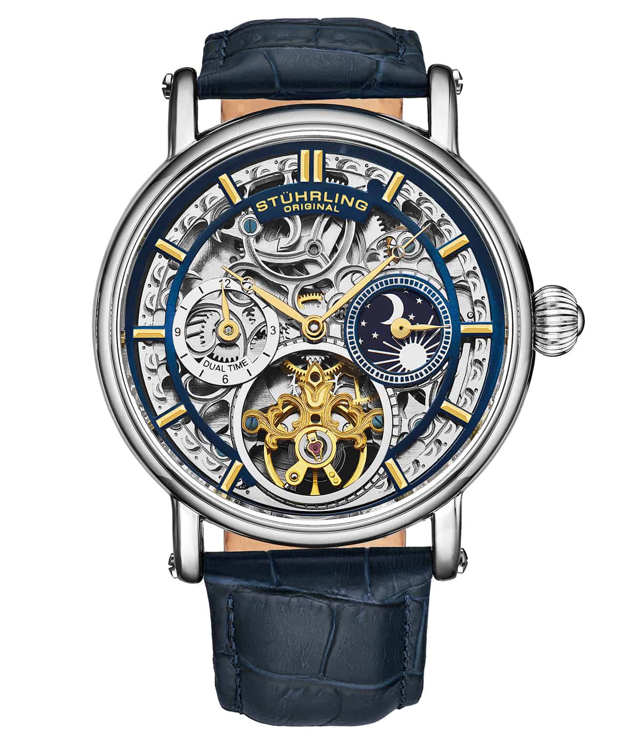 Stührling Macrocosm 4000 Automatic 43mm Skeleton with Dual Time - Image 14