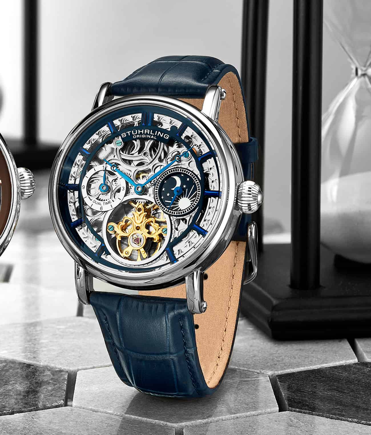 Stührling Macrocosm 4000 Automatic 43mm Skeleton with Dual Time - Image 8