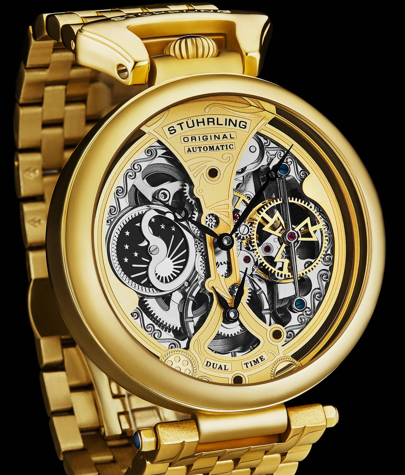 Stührling Emperor's Grandeur 4003 Dual Time Automatic 46mm Skeleton - Image 11
