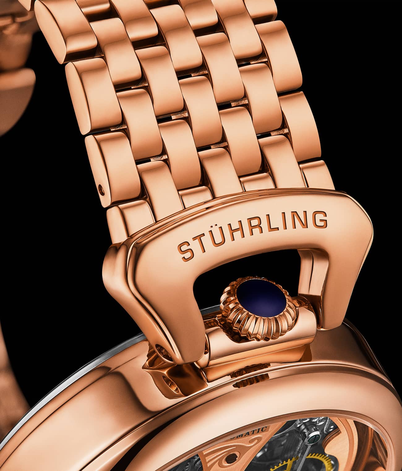 Stührling Emperor's Grandeur 4003 Dual Time Automatic 46mm Skeleton - Image 3