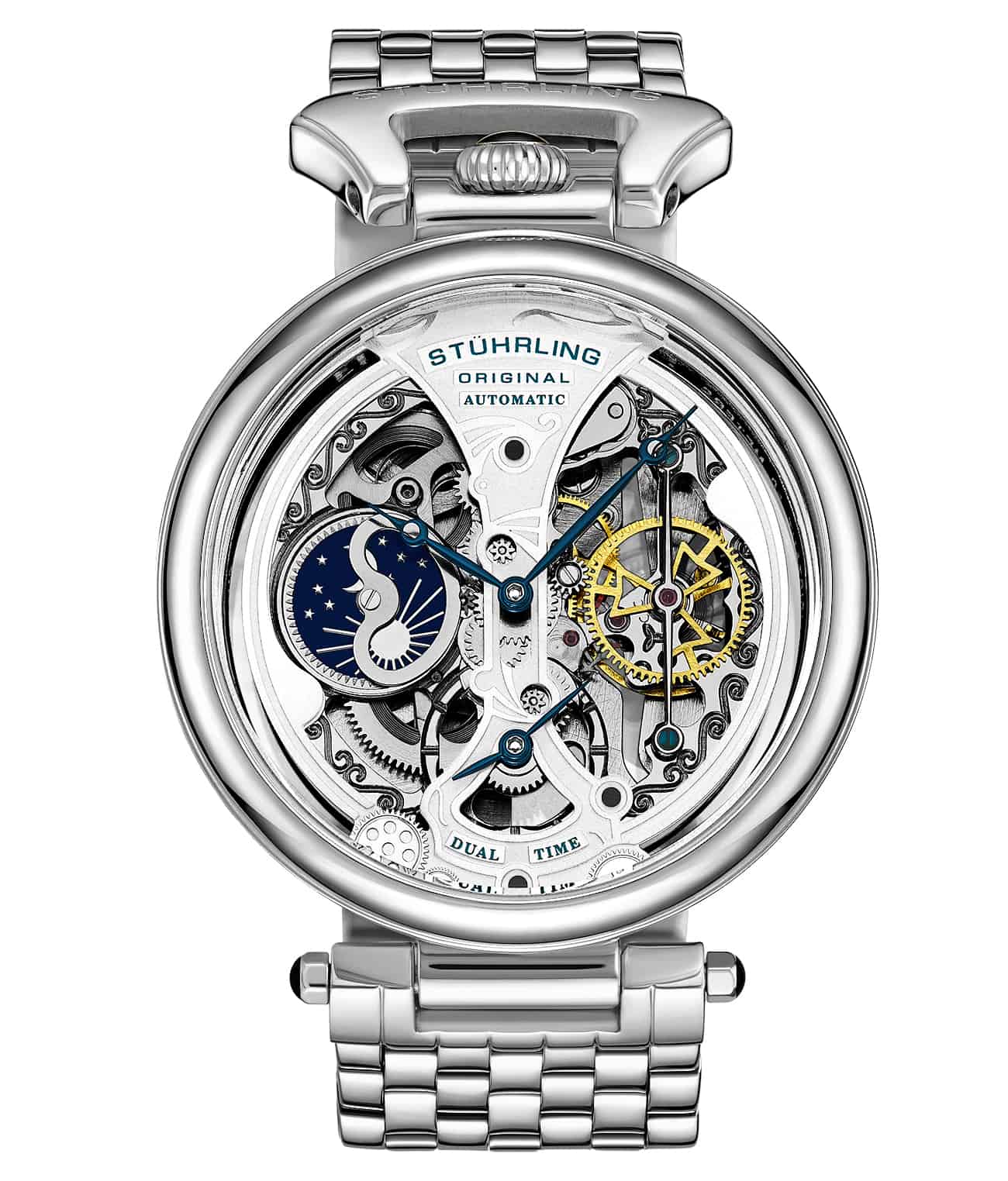 Stührling Emperor's Grandeur 4003 Dual Time Automatic 46mm Skeleton - Image 5