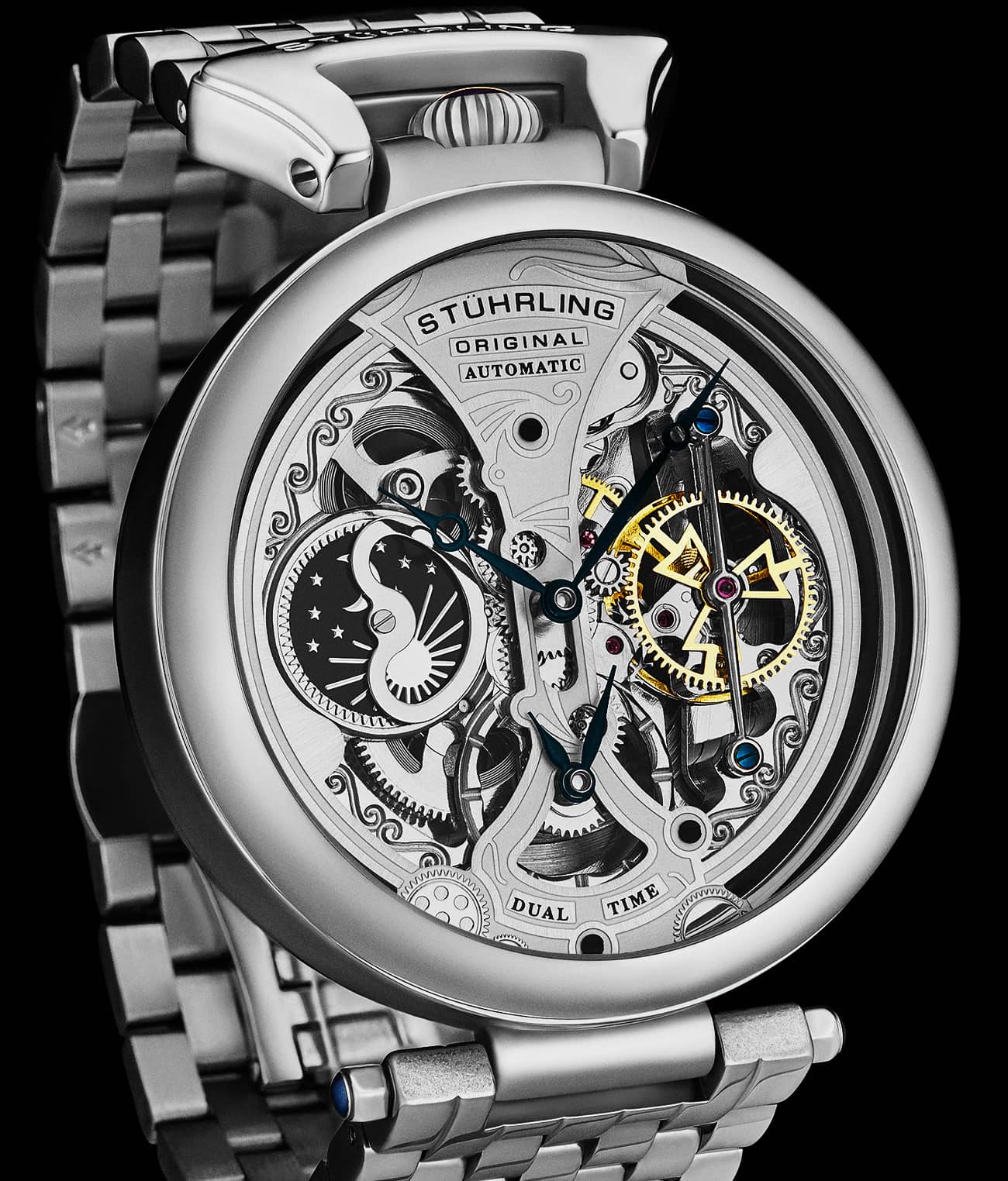 Stührling Emperor's Grandeur 4003 Dual Time Automatic 46mm Skeleton - Image 6