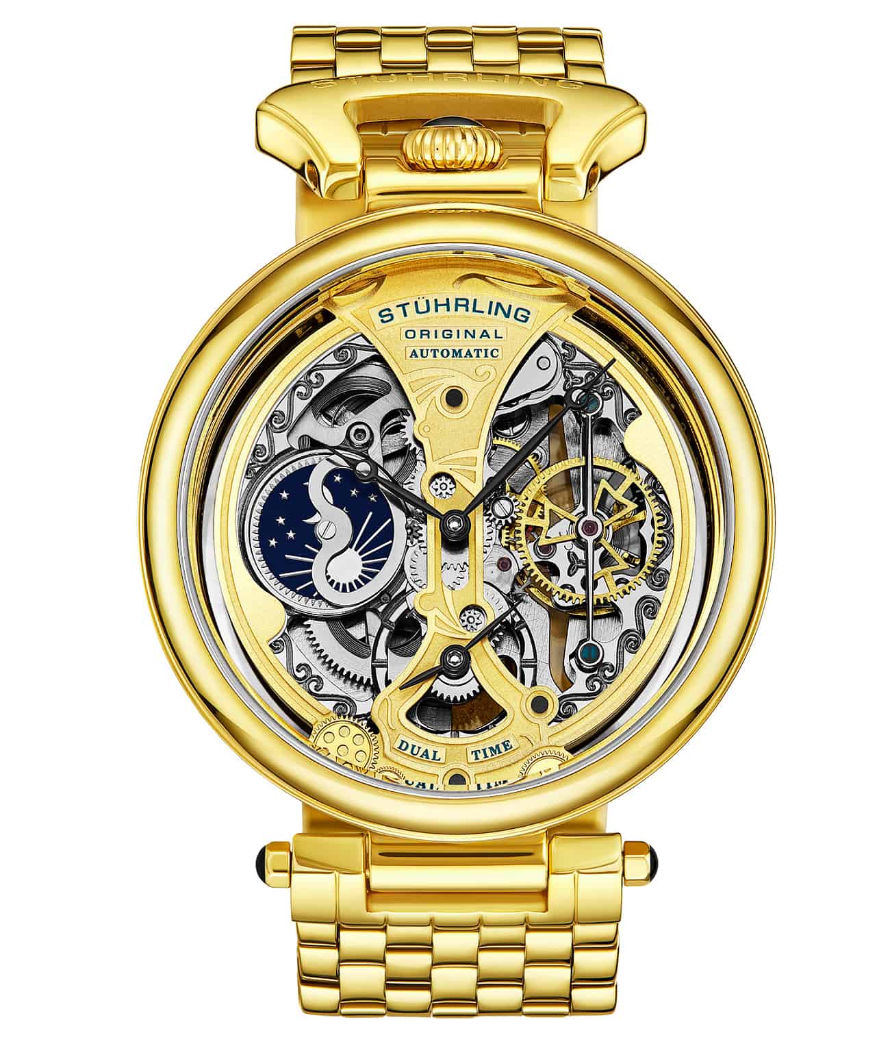 Stührling Emperor's Grandeur 4003 Dual Time Automatic 46mm Skeleton - Image 9