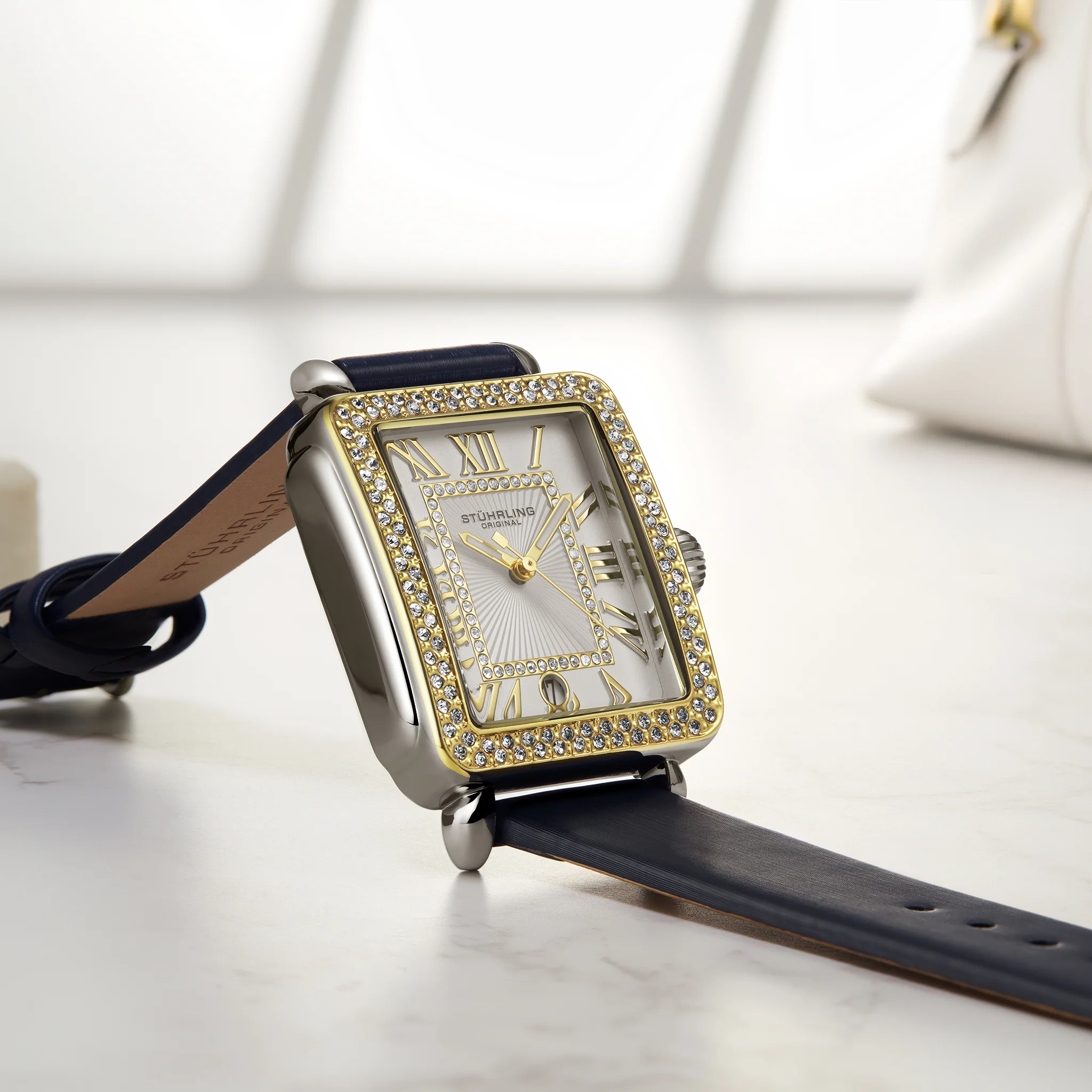 Stührling VivreLuxe 4060L 34mm Rectangle Ladies Quartz Fashion Watch - Image 14