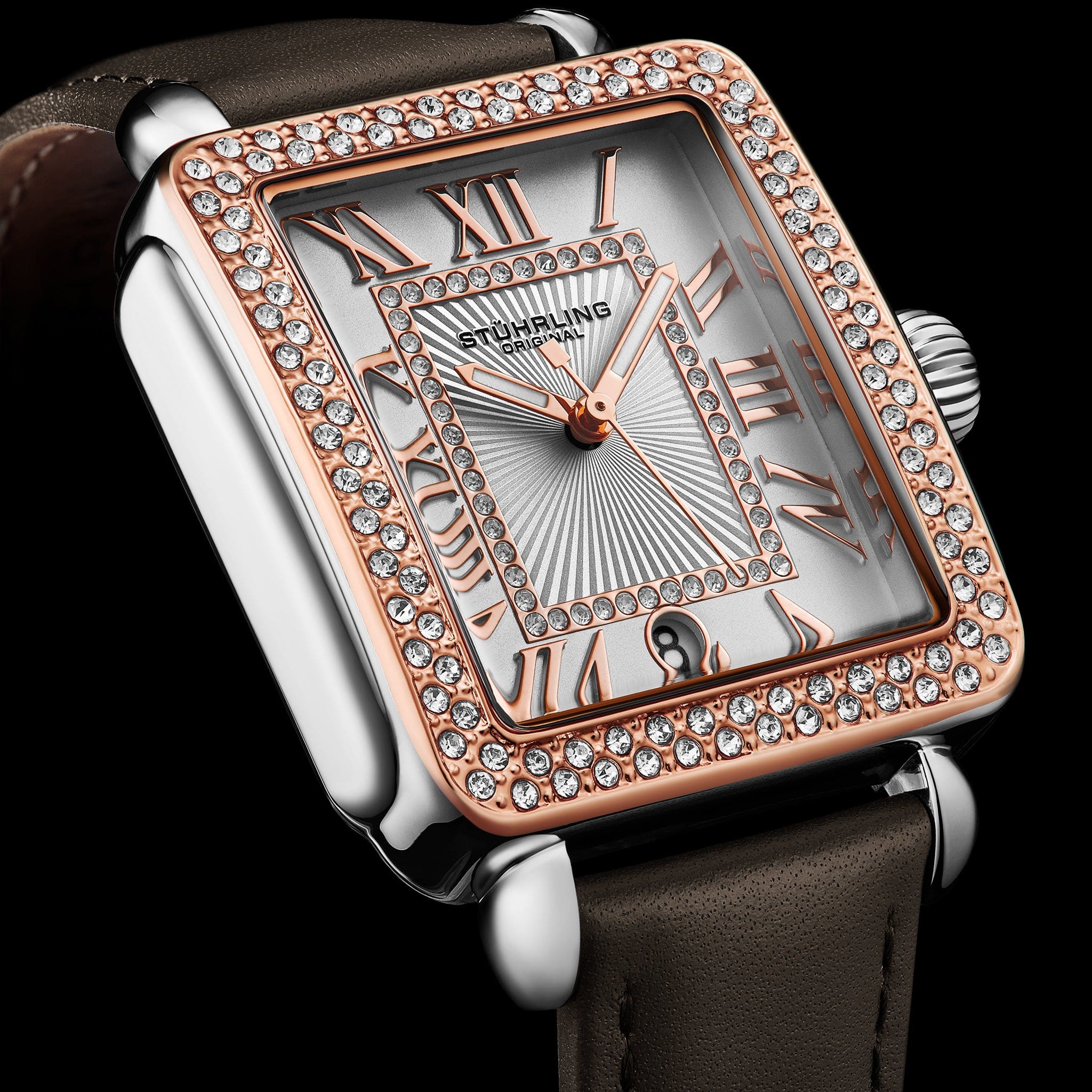 Stührling VivreLuxe 4060L 34mm Rectangle Ladies Quartz Fashion Watch - Image 20
