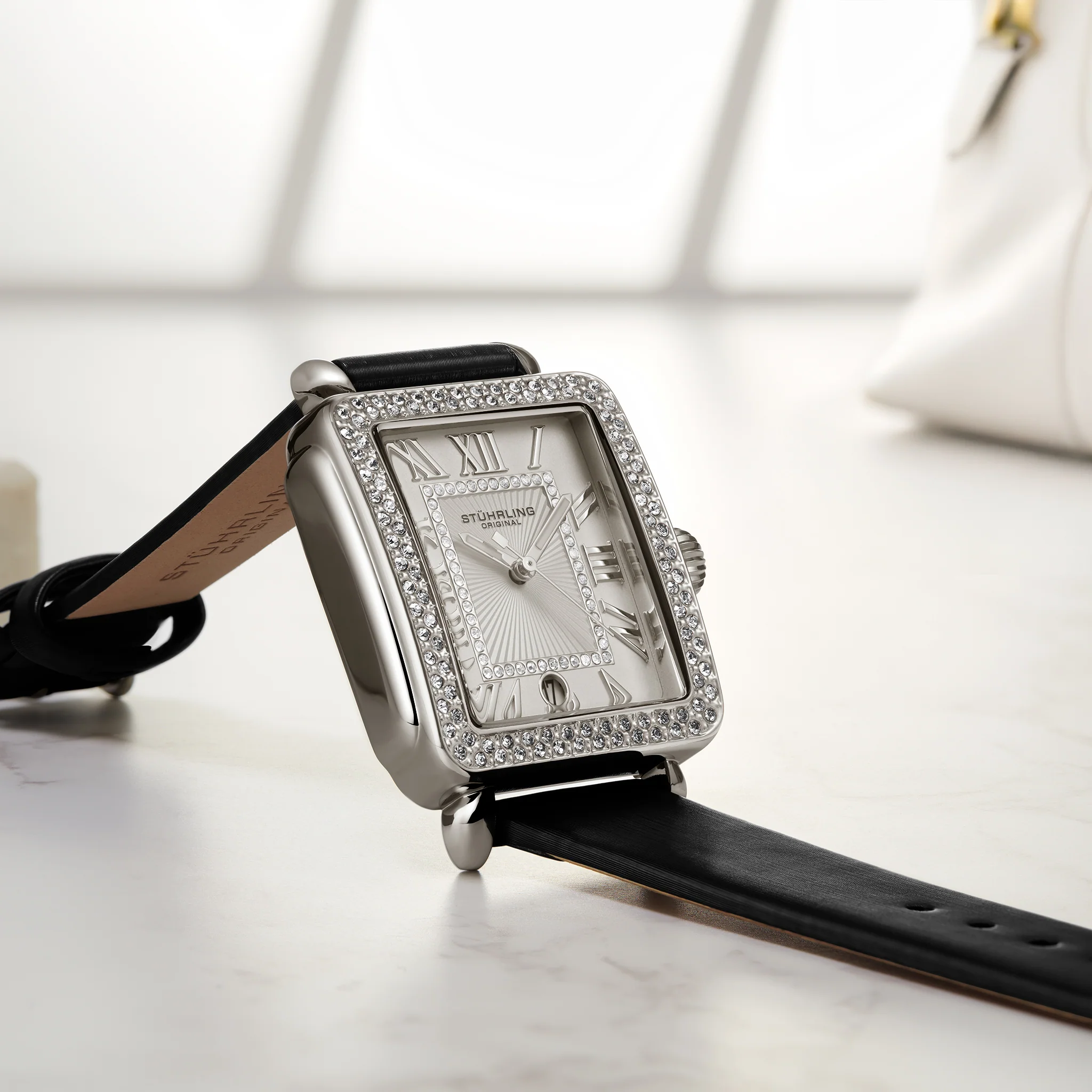 Stührling VivreLuxe 4060L 34mm Rectangle Ladies Quartz Fashion Watch - Image 3