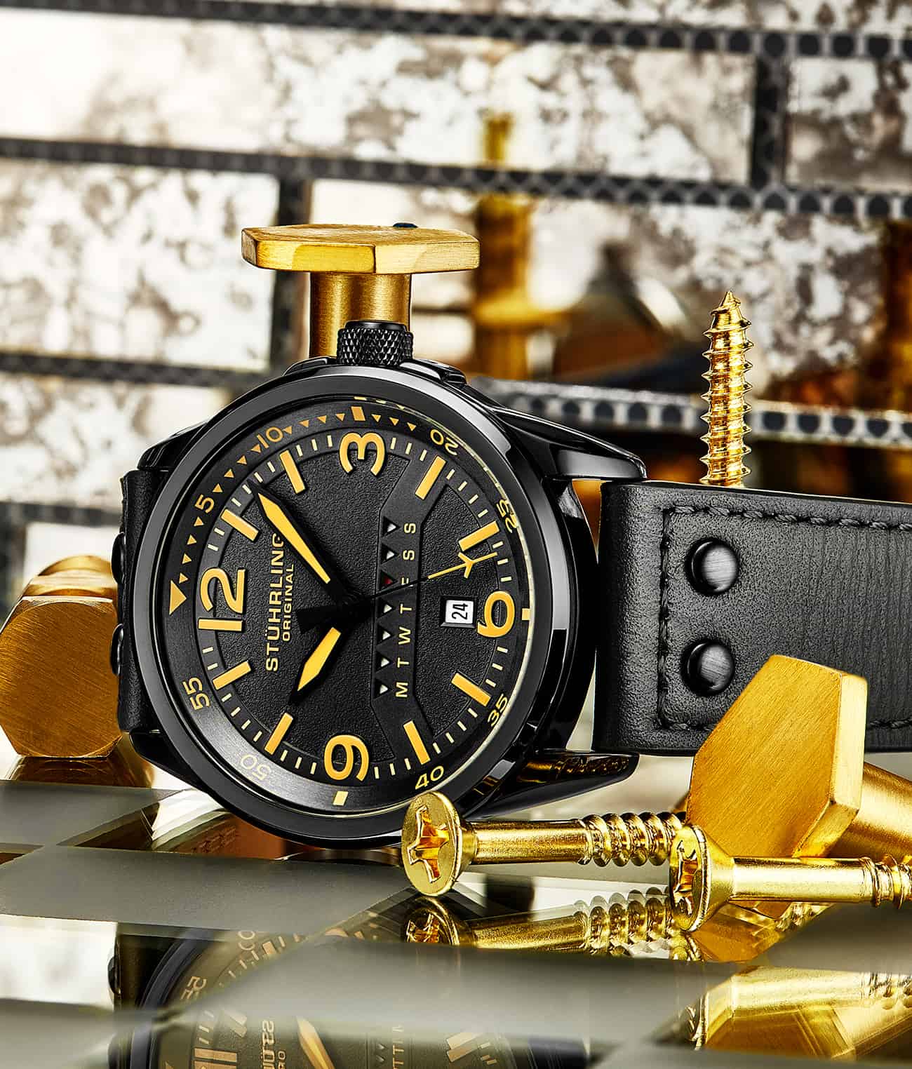 Stührling 447A Quartz 44mm Aviator - Image 3