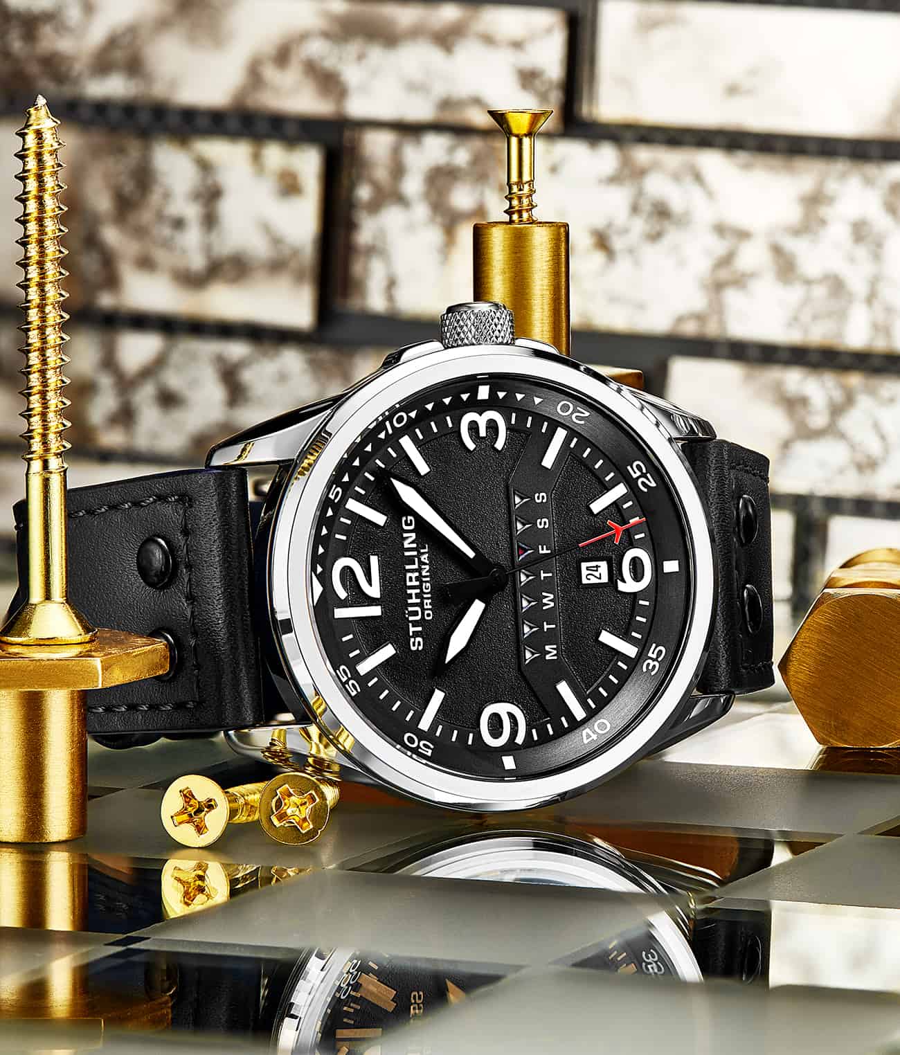 Stührling 447A Quartz 44mm Aviator - Image 8