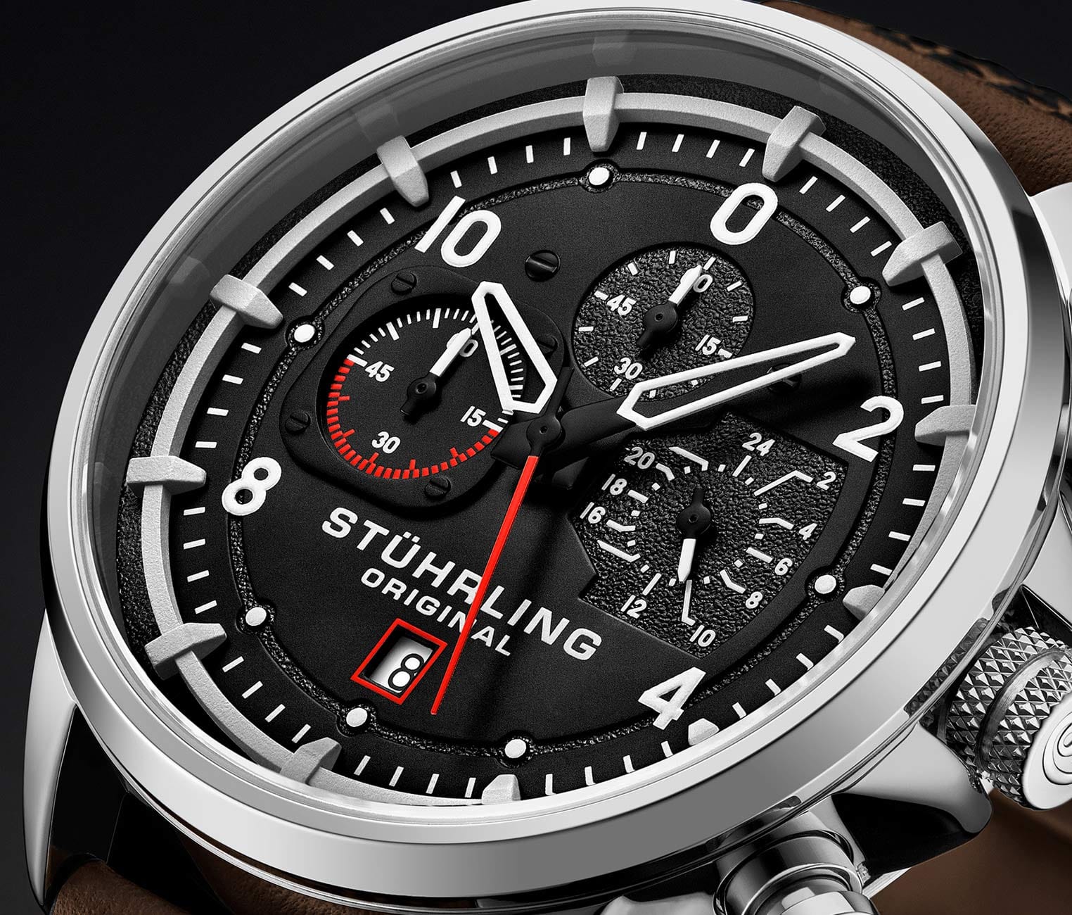 Stührling Volda 929 Aviator 45mm Quartz Watch - Image 6