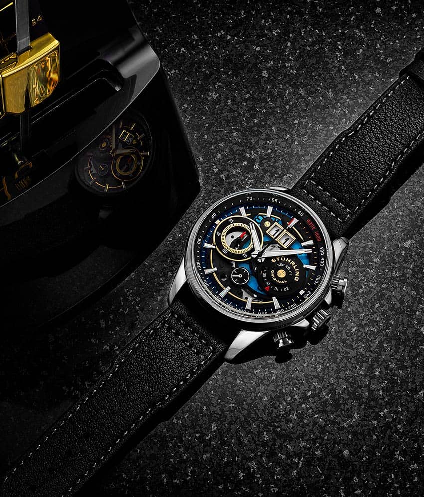 Stührling Ace Aviator Chronograph & Tachymeter 4010 Quartz 45mm - Image 12