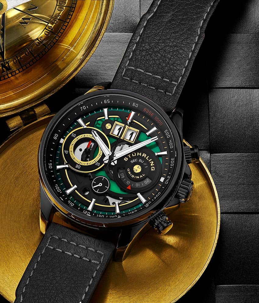 Stührling Ace Aviator Chronograph & Tachymeter 4010 Quartz 45mm - Image 15