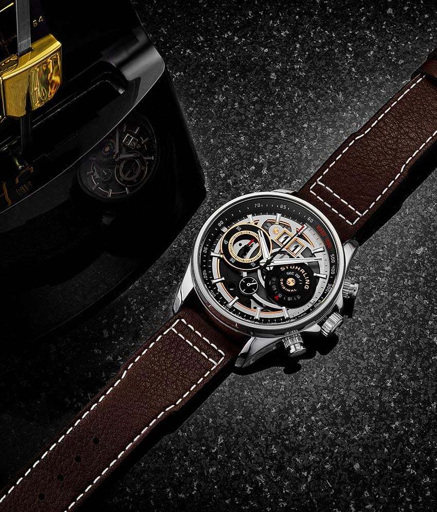 Stührling Ace Aviator Chronograph & Tachymeter 4010 Quartz 45mm - Image 3