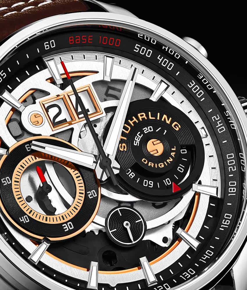 Stührling Ace Aviator Chronograph & Tachymeter 4010 Quartz 45mm - Image 4