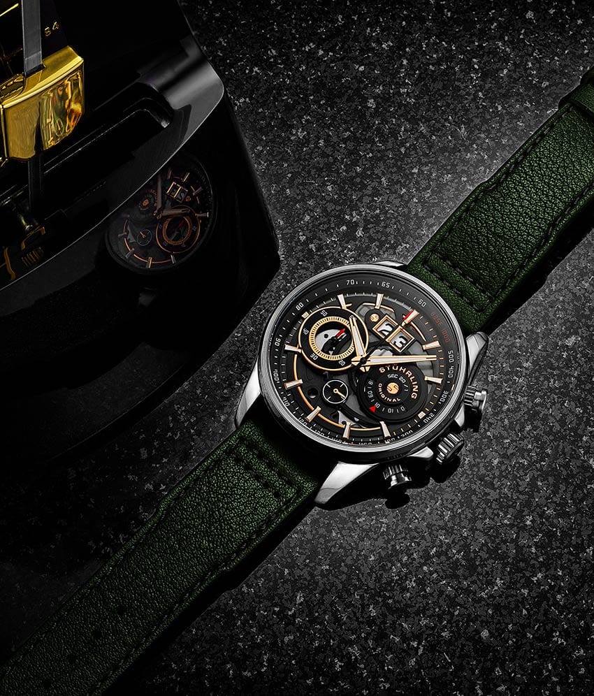 Stührling Ace Aviator Chronograph & Tachymeter 4010 Quartz 45mm - Image 7