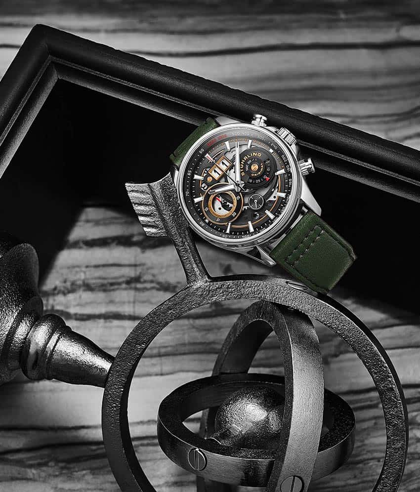 Stührling Ace Aviator Chronograph & Tachymeter 4010 Quartz 45mm - Image 8