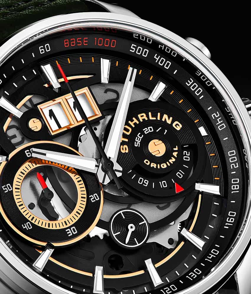 Stührling Ace Aviator Chronograph & Tachymeter 4010 Quartz 45mm - Image 9