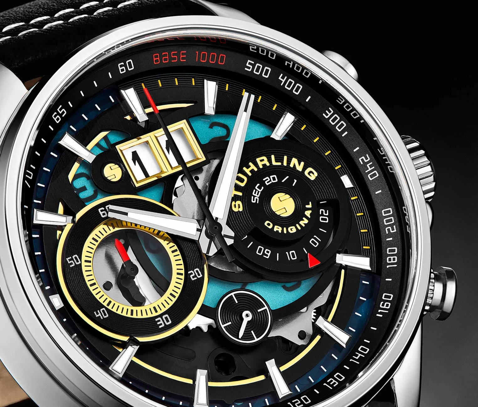 Stührling Stührling Ace Aviator Chronograph & Tachymeter 923 Quartz 45mm - Image 10