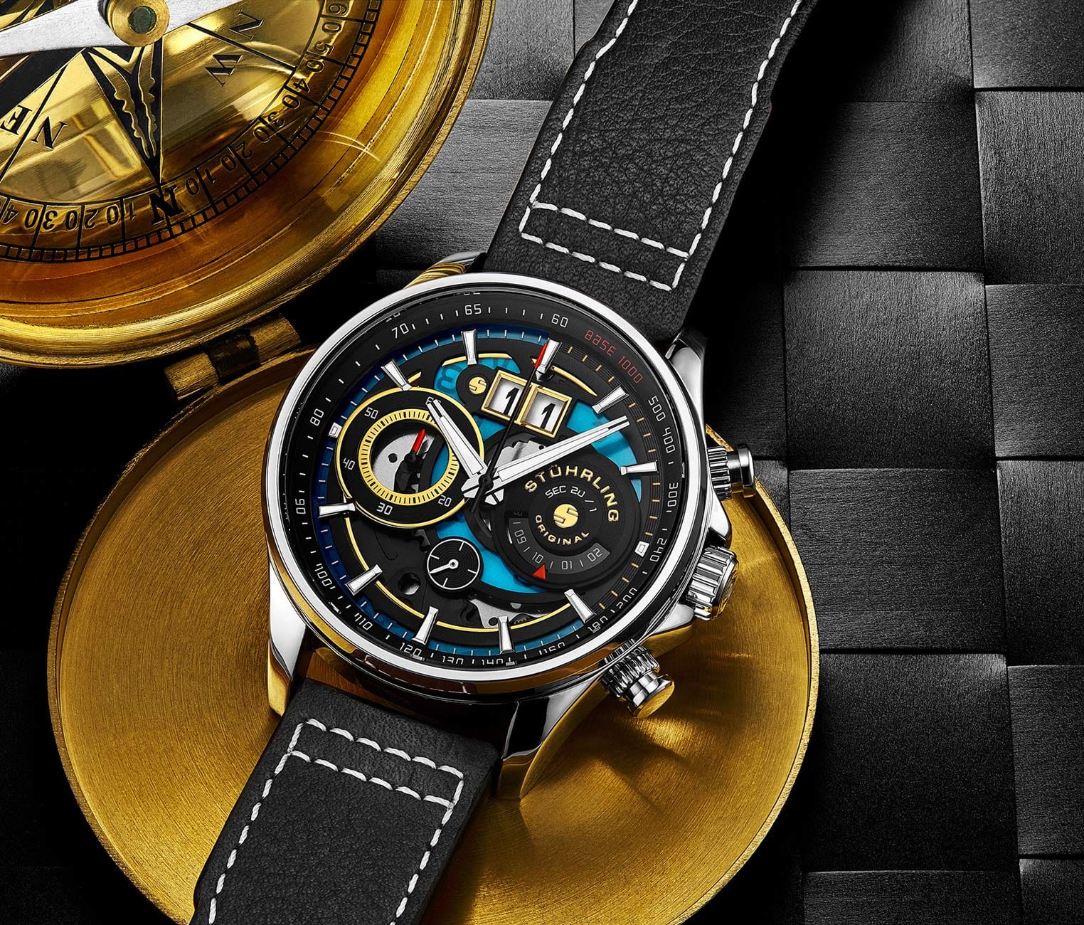 Stührling Stührling Ace Aviator Chronograph & Tachymeter 923 Quartz 45mm - Image 11