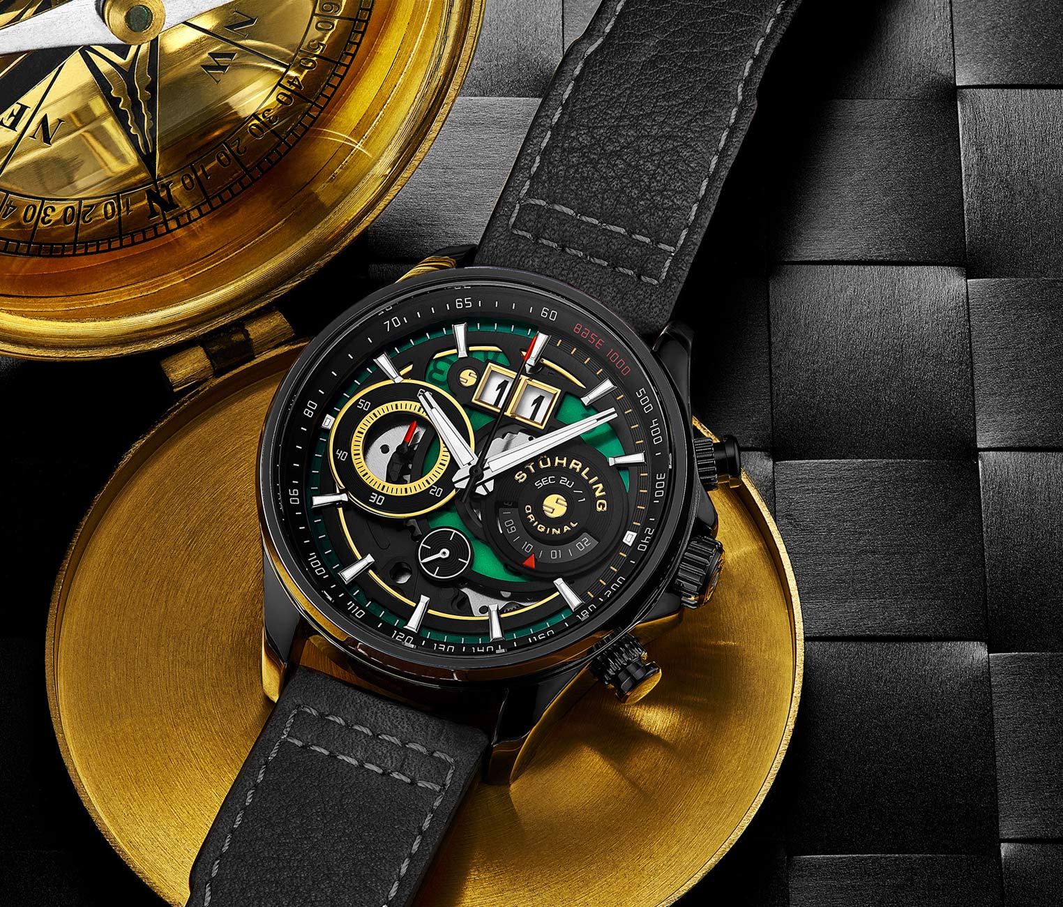 Stührling Stührling Ace Aviator Chronograph & Tachymeter 923 Quartz 45mm - Image 15
