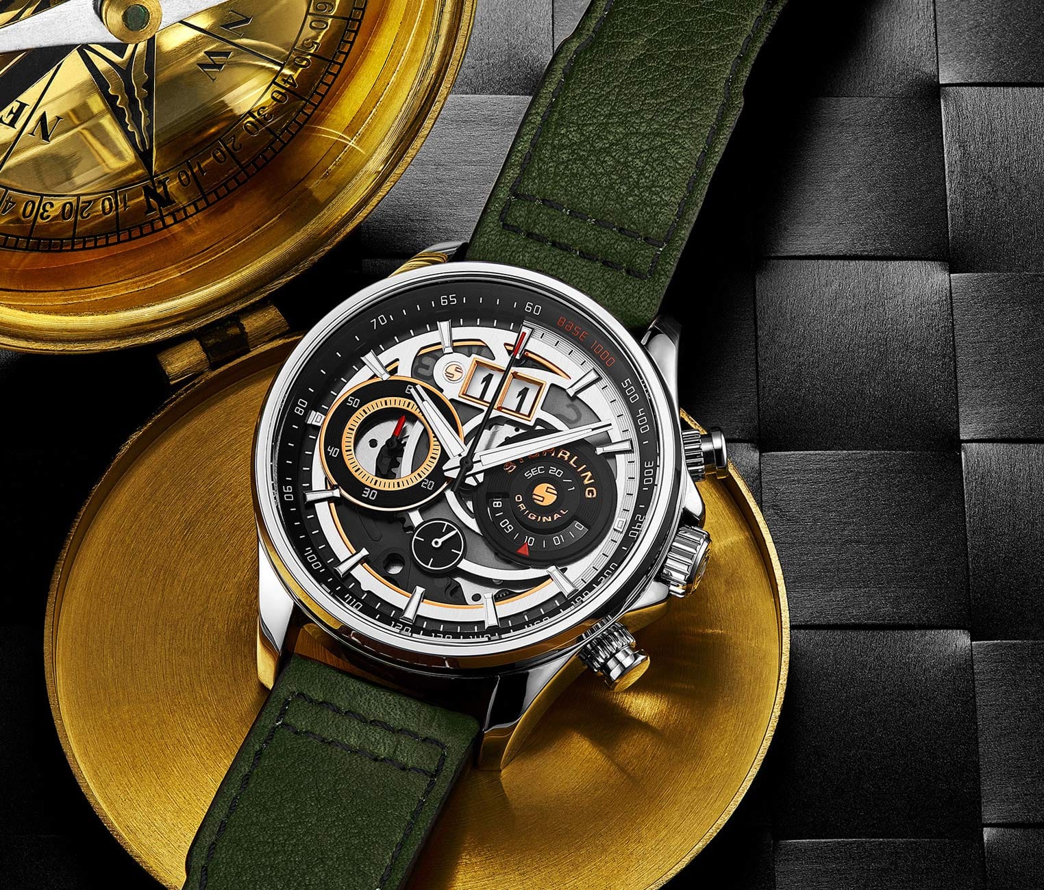 Stührling Stührling Ace Aviator Chronograph & Tachymeter 923 Quartz 45mm - Image 7