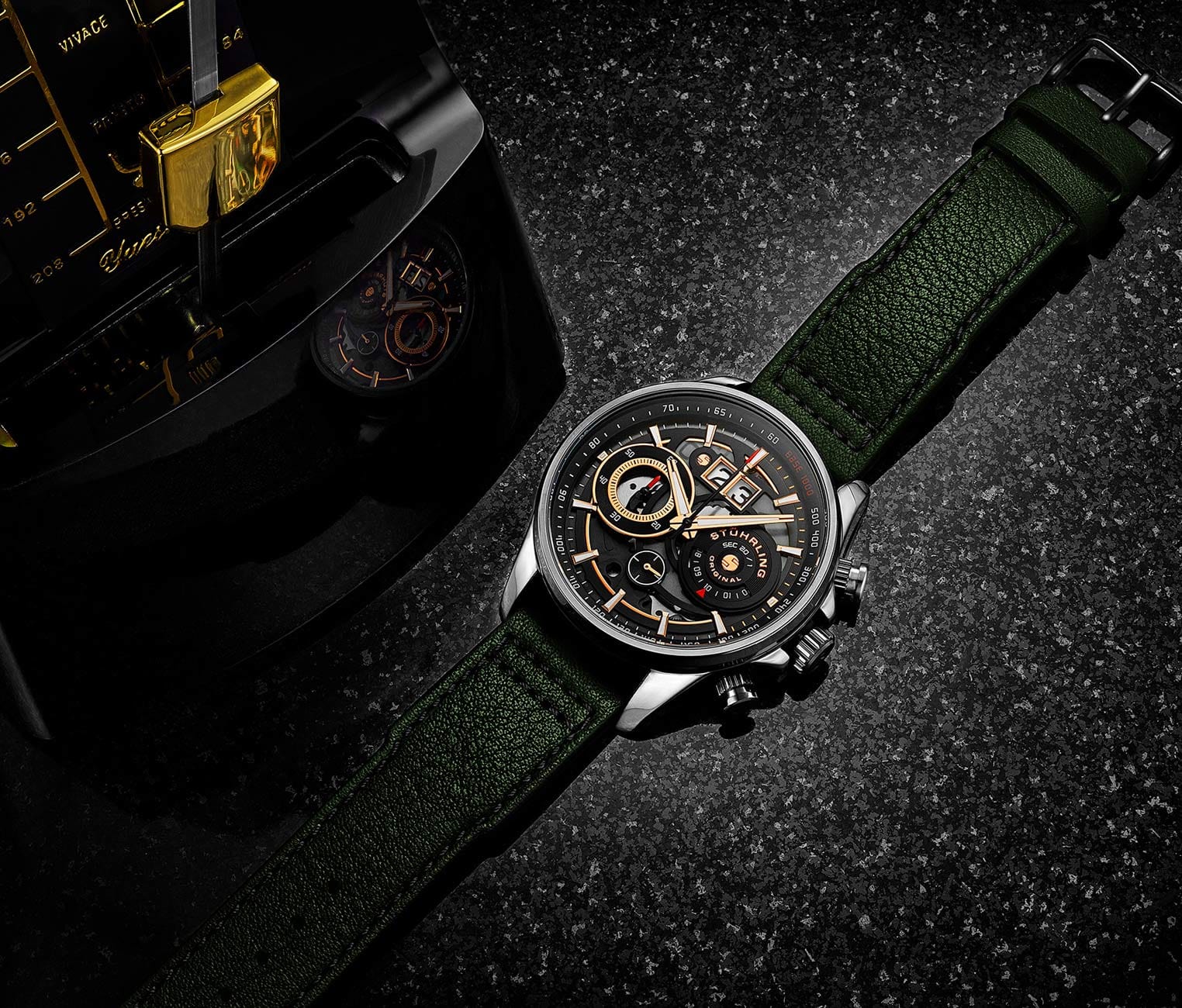Stührling Stührling Ace Aviator Chronograph & Tachymeter 923 Quartz 45mm - Image 8