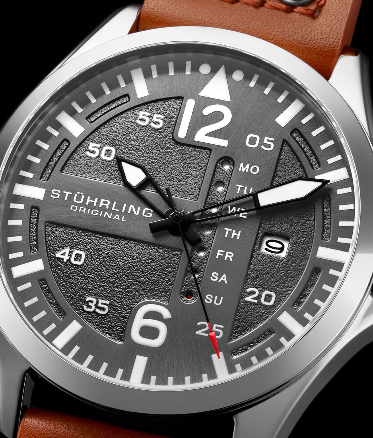 Stührling Aeronaut 44mm Aviator, Cabaletta Quartz 42mm, and Stührling Signature Pen - Image 4