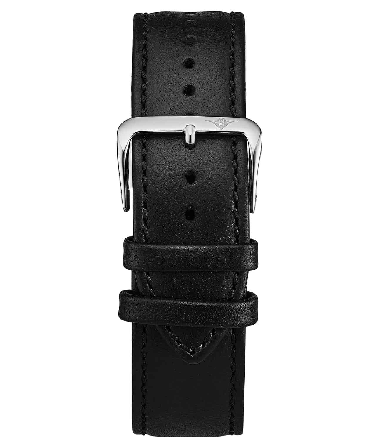 Stührling Alligator Embossed Black Leather 20mm Strap