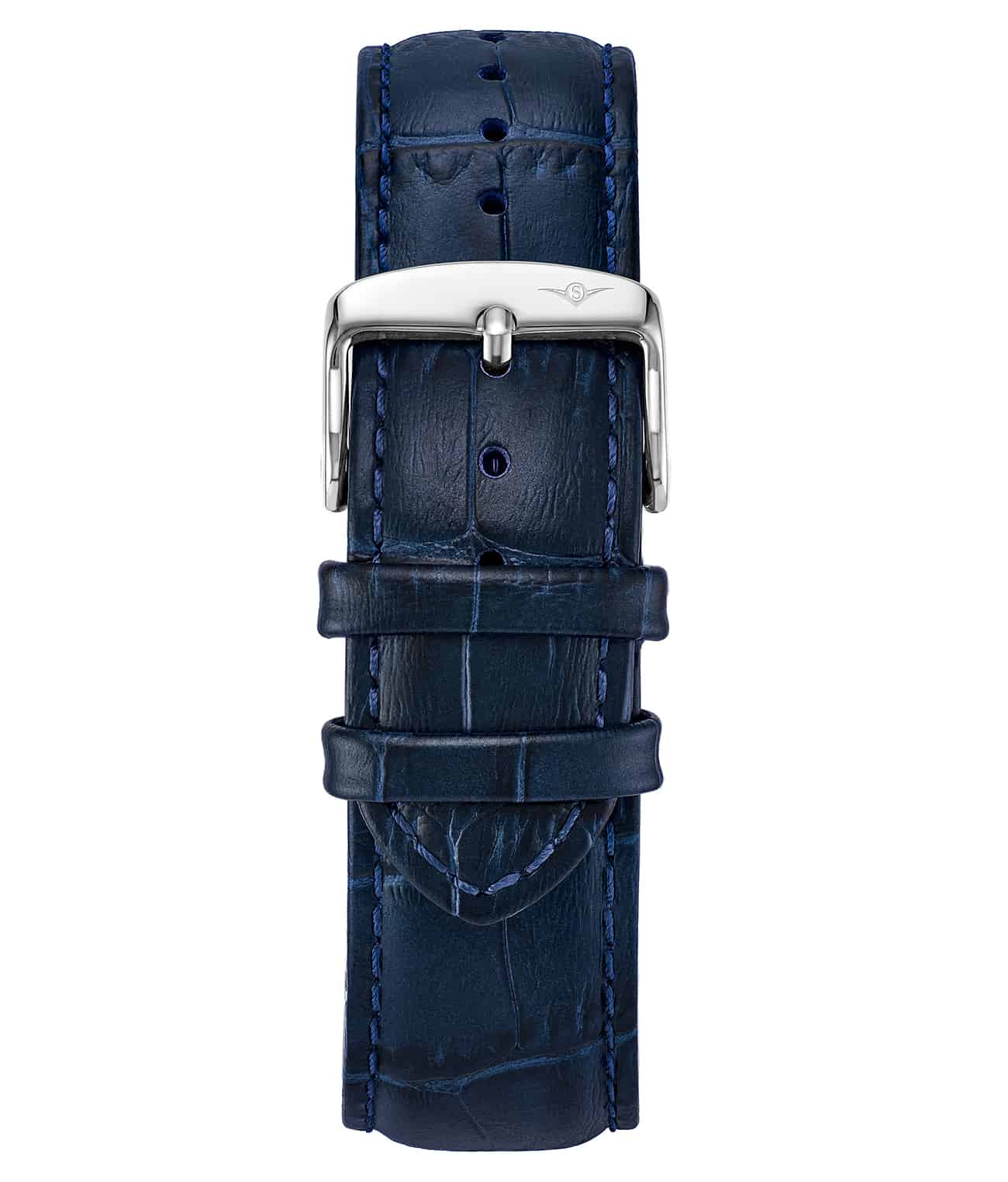 Stührling Alligator Embossed Blue Leather 22mm Strap