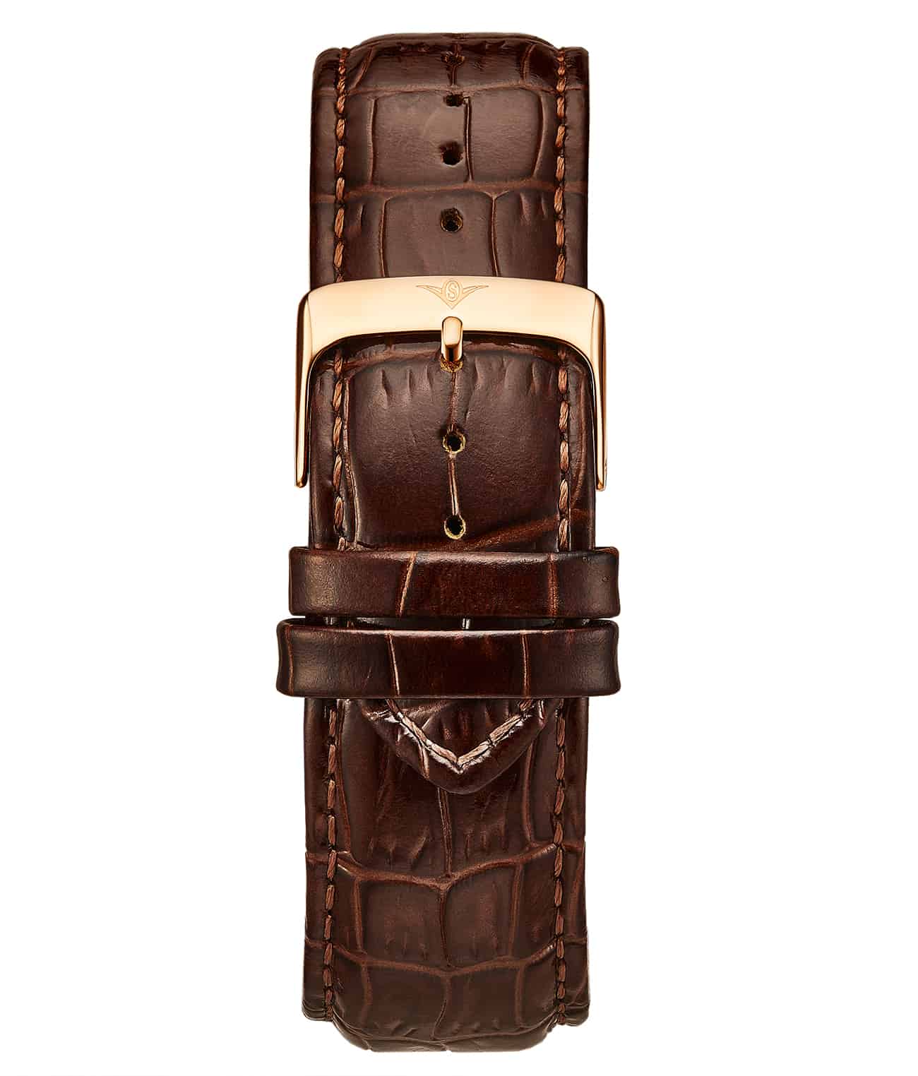 Stührling Alligator Embossed Brown Leather 24mm Strap