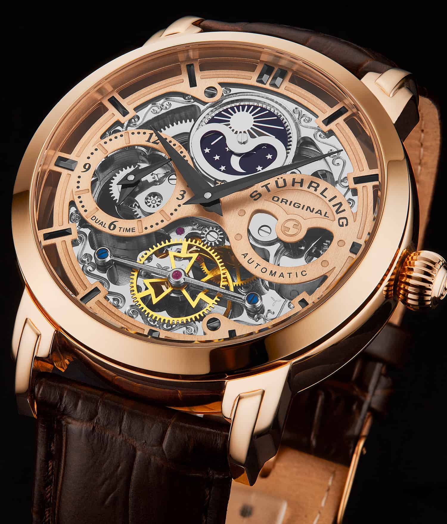 Stührling Anatol Dual Time 371 Automatic 46mm Skeleton - Image 16