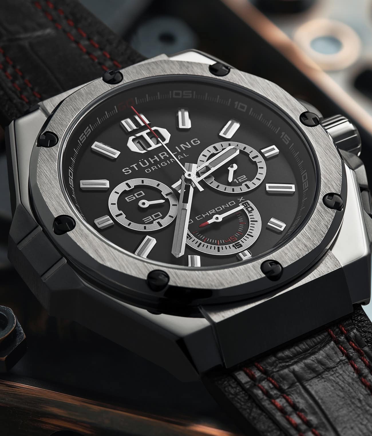 Stührling APO Chrono X 1018 44mm Timepiece - Image 6