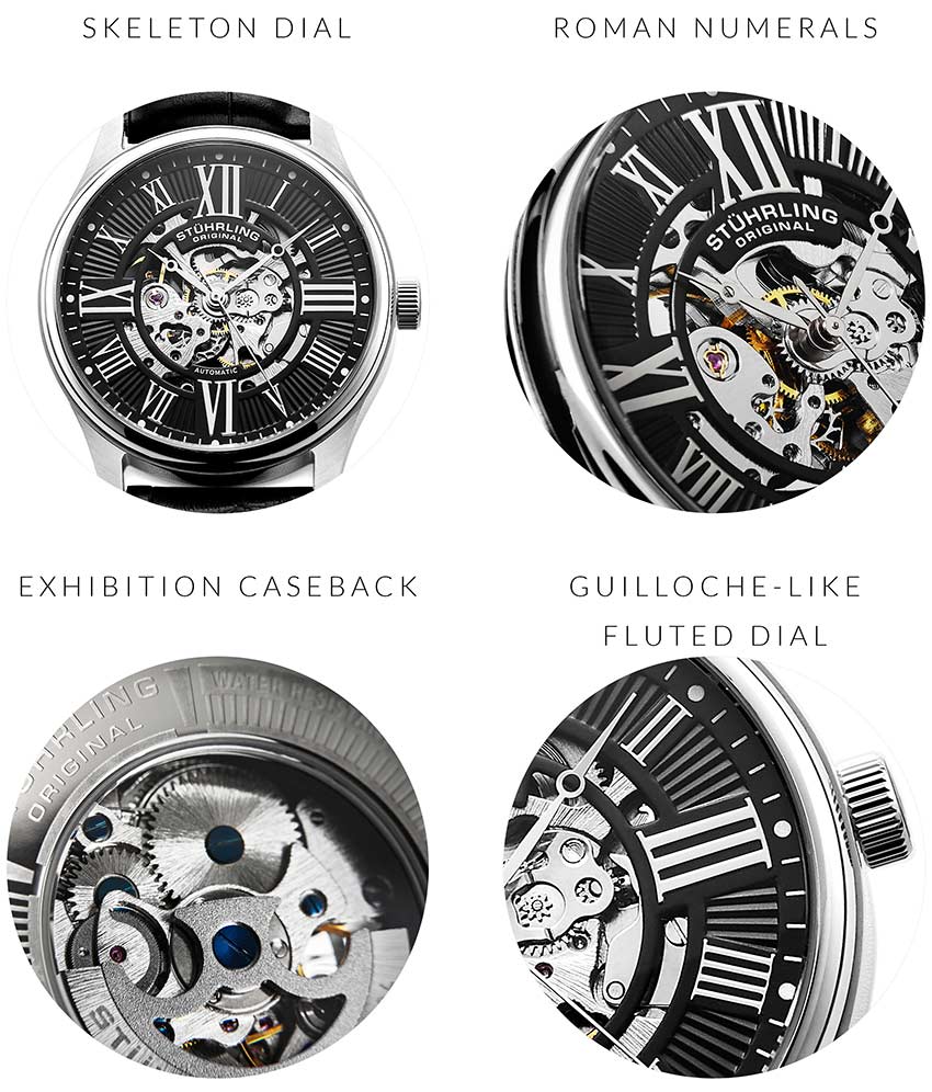Stührling Atrium 3942 & 3942M Automatic 42mm Skeleton - Image 10