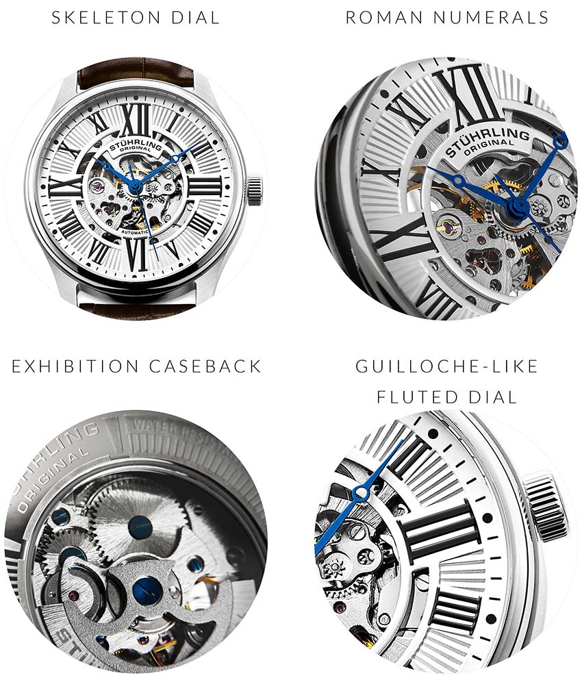 Stührling Atrium 3942 & 3942M Automatic 42mm Skeleton - Image 20