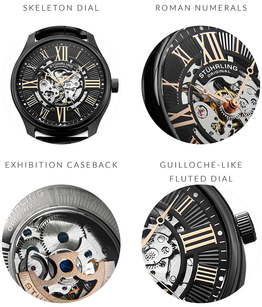 Stührling Atrium 3942 & 3942M Automatic 42mm Skeleton - Image 38