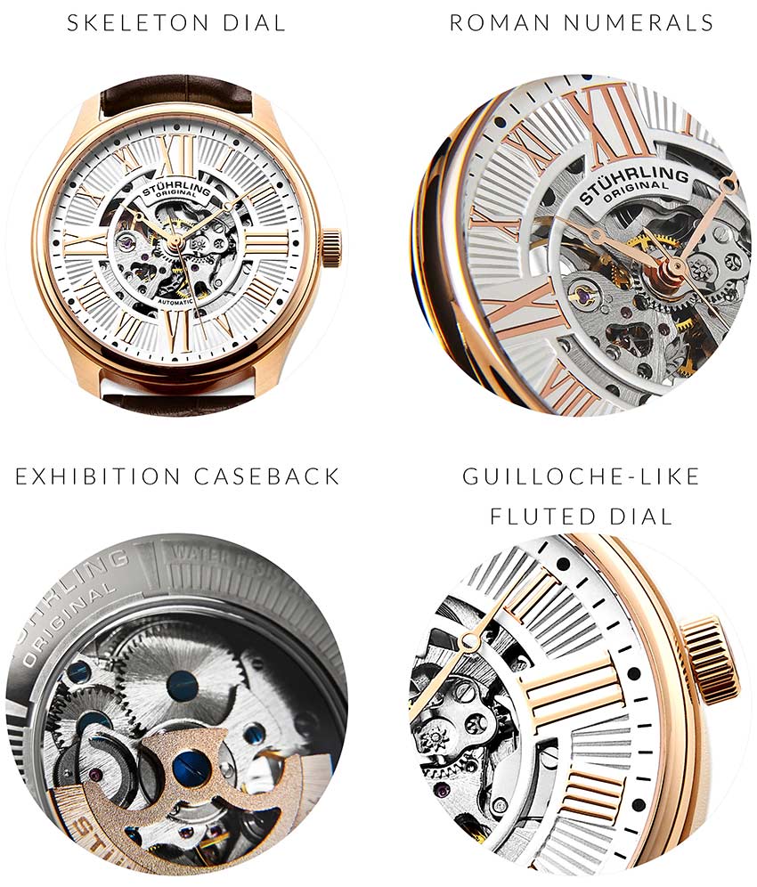 Stührling Atrium 3942 & 3942M Automatic 42mm Skeleton - Image 44