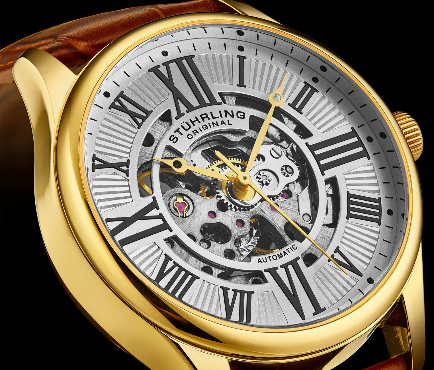 Stührling Atrium 3942 & 3942M Automatic 42mm Skeleton - Image 57