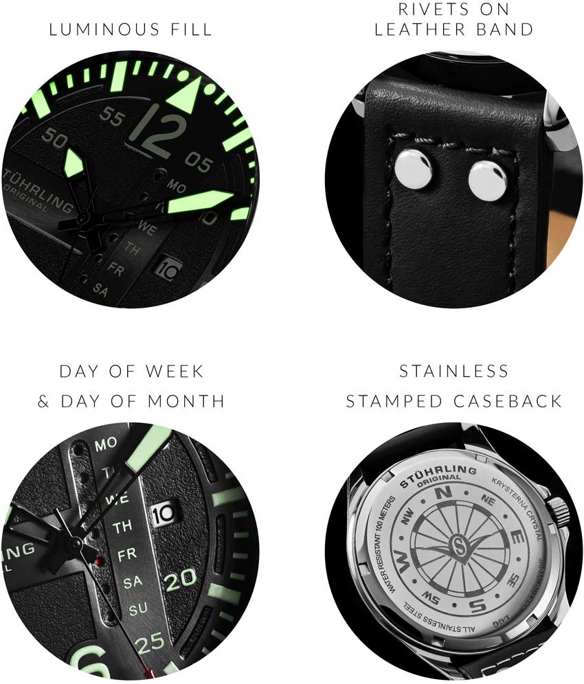Stührling Aeronaut 3916 Quartz 43mm Aviator - Image 16
