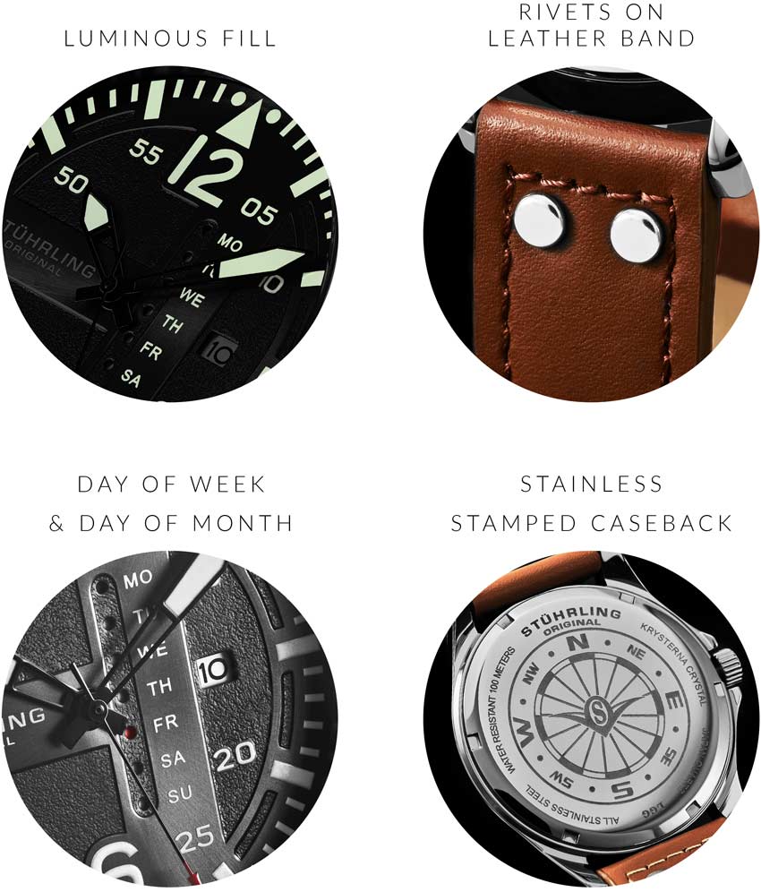 Stührling Aeronaut 3916 Quartz 43mm Aviator - Image 27