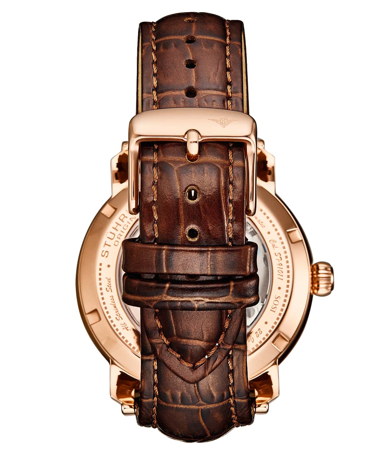 Stührling Celestial Timekeeper 1017 Dual Time Automatic 44mm Skeleton Watch - Image 22