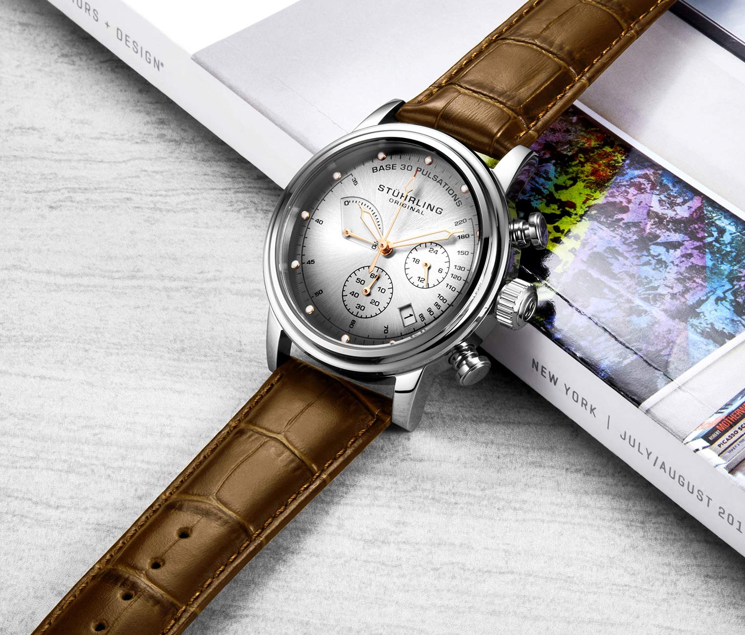 Stührling ChronoPulse 895 Quartz 42mm Chronograph - Image 6