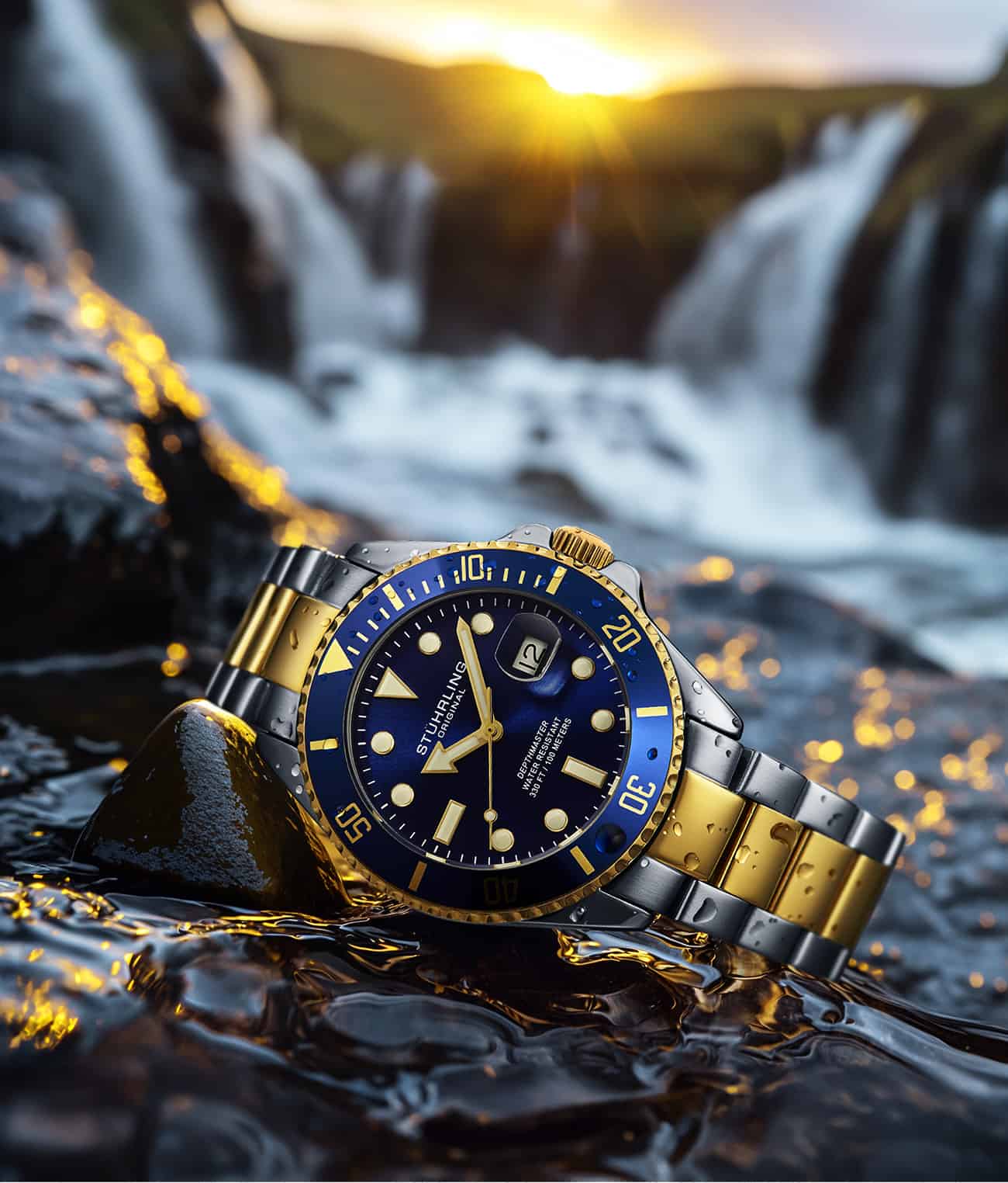 Stührling Depthmaster 4055 Swiss Quartz 40mm Dive Watch - Image 5