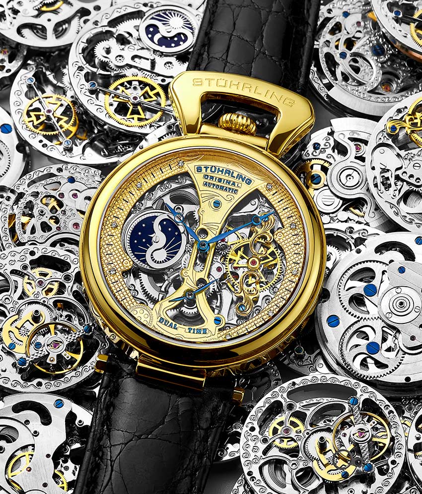 Stührling Emperor’s Grand DT 3920 Automatic 46mm Skeleton - Image 14