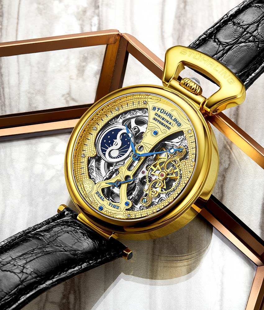 Stührling Emperor’s Grand DT 3920 Automatic 46mm Skeleton - Image 19