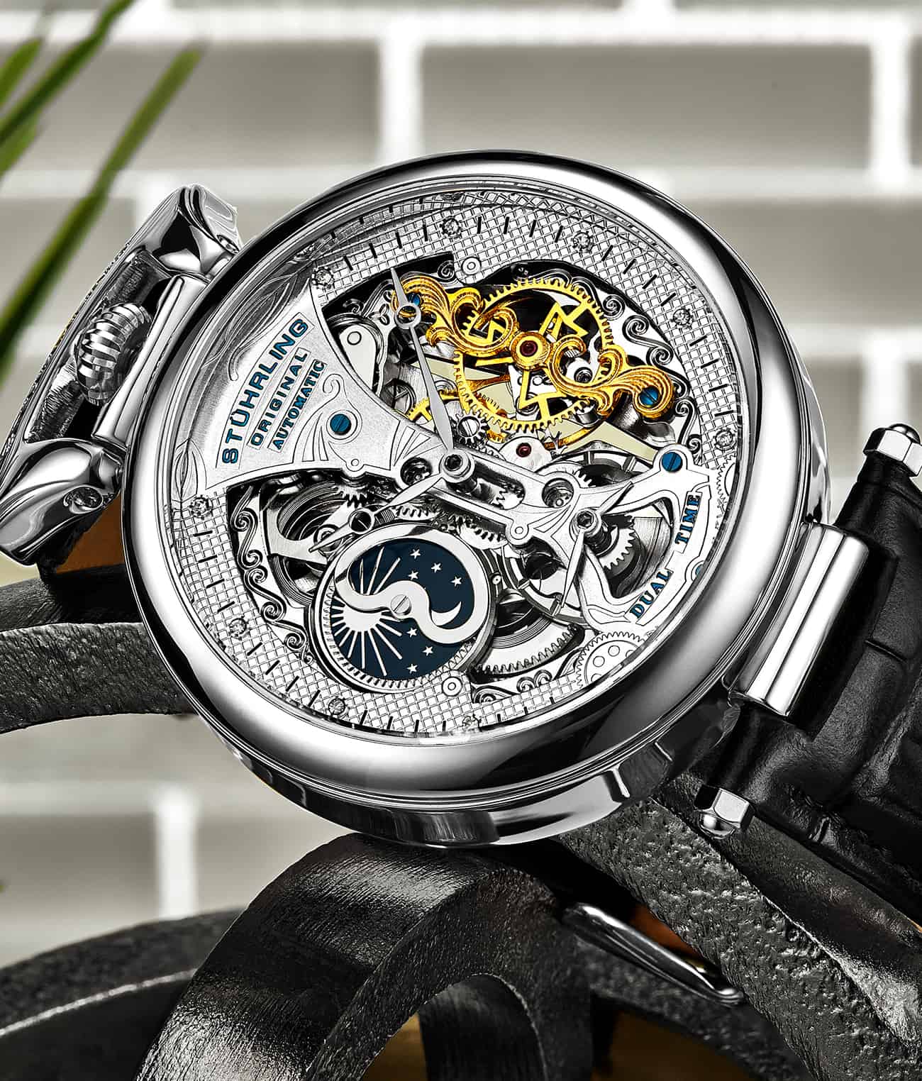 Stührling Emperor’s Grand DT 3920 Automatic 46mm Skeleton - Image 25