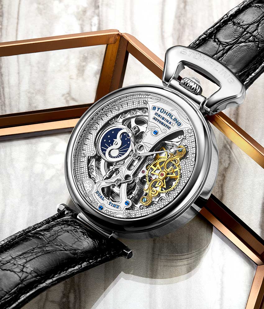Stührling Emperor’s Grand DT 3920 Automatic 46mm Skeleton - Image 26