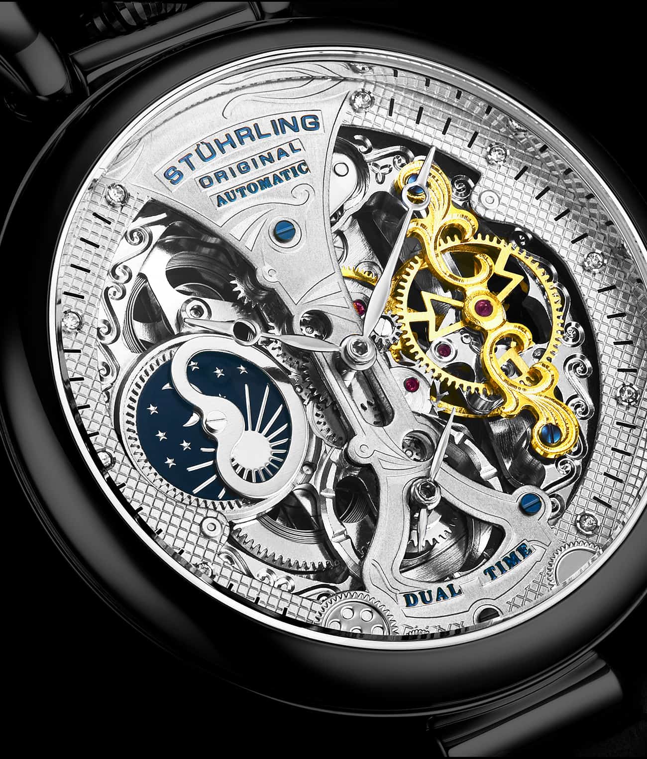 Stührling Emperor’s Grand DT 3920 Automatic 46mm Skeleton - Image 3